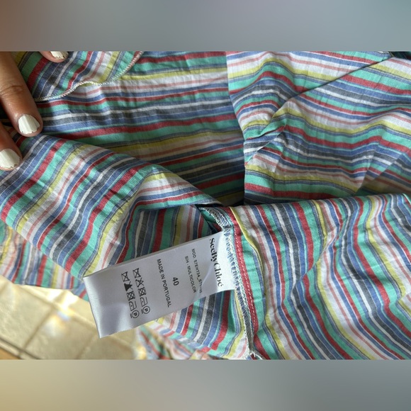 See by Chloe Off the Shoulder Striped Linen Top - Picture 4 of 8